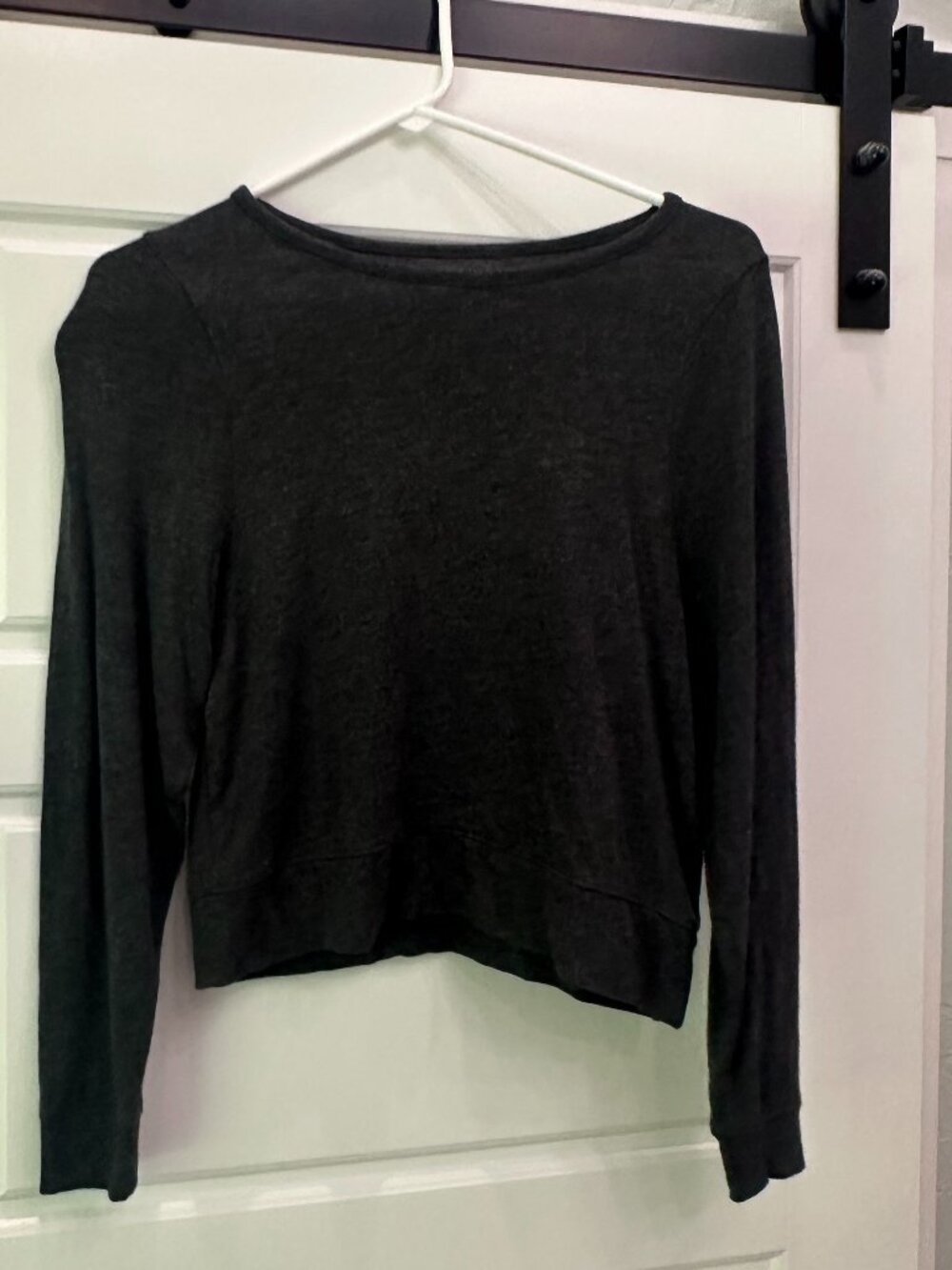 Madewell Charcoal Cotton Long Sleeve Top